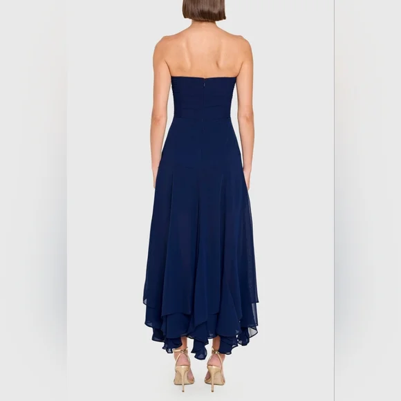 NEW Amanda Uprichard Monterey Dress in Dark Navy Blue | Size Medium - Picture 3 of 9